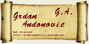 Grdan Andonović vizit kartica